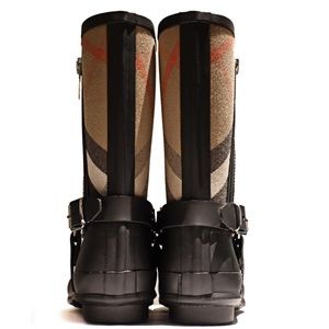 burberry women's zane signature check rain boots